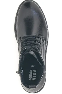 Stivaletti neri stringati in vera pelle Prima Riga CS07LIEGI