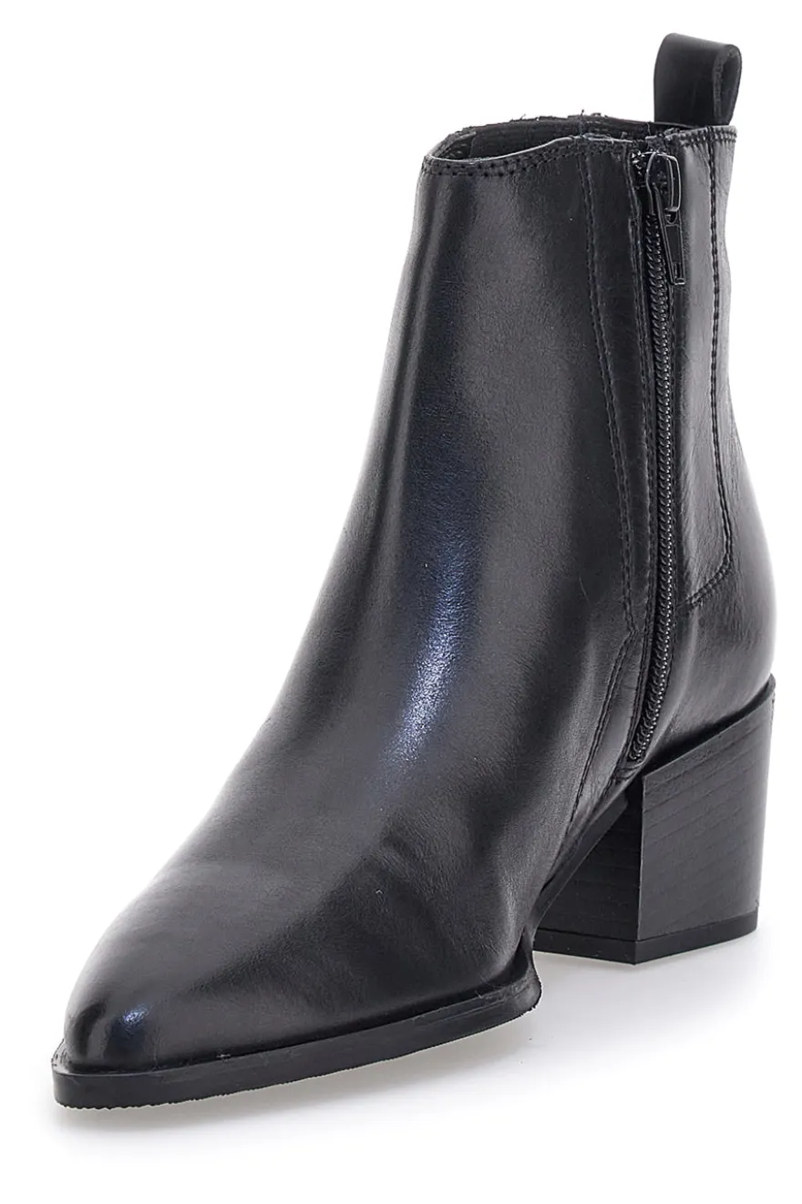 Stivaletti Neri Vera Pelle Con tacco a Blocco Pittarello Glam 54240
