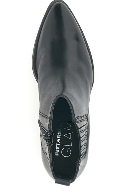 Stivaletti Neri Vera Pelle Con tacco a Blocco Pittarello Glam 54240