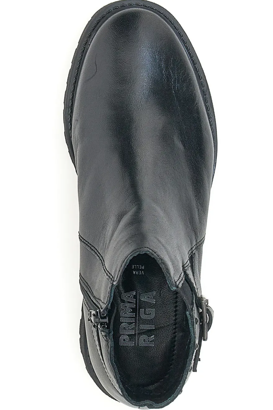 Stivaletti Neri Vera Pelle Prima Riga 504