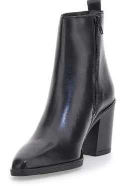 Stivaletti Neri Vera Pelle Con tacco a Blocco Pittarello Glam 52145