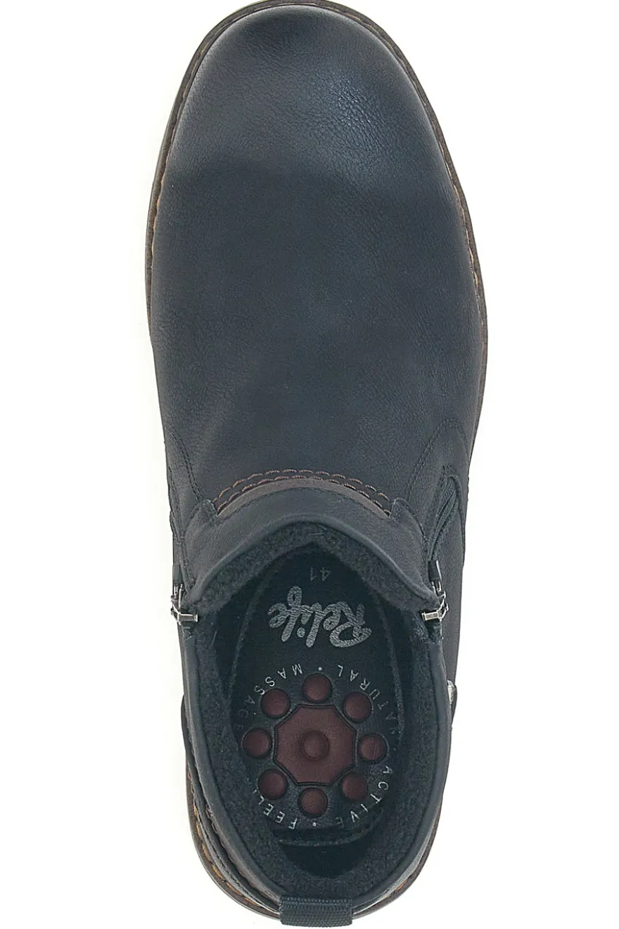 Stivaletti neri water repellent con zip laterale Relife 20821B16R