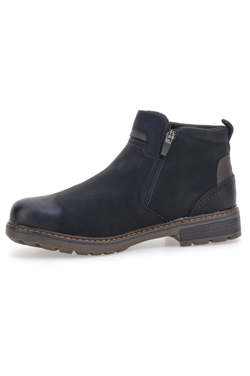 Stivaletti neri water repellent con zip laterale Relife 20821B16R