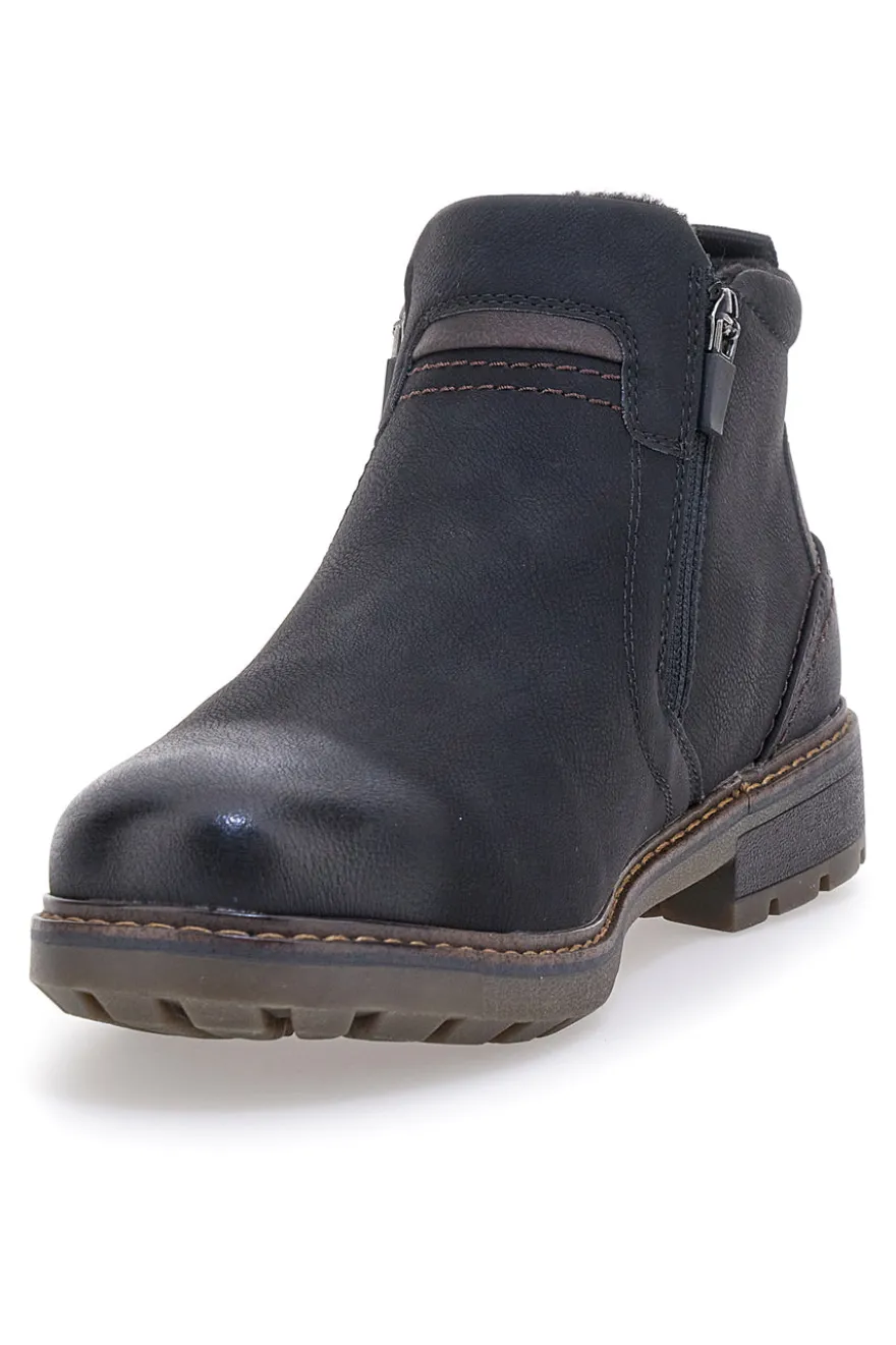 Stivaletti neri water repellent con zip laterale Relife 20821B16R