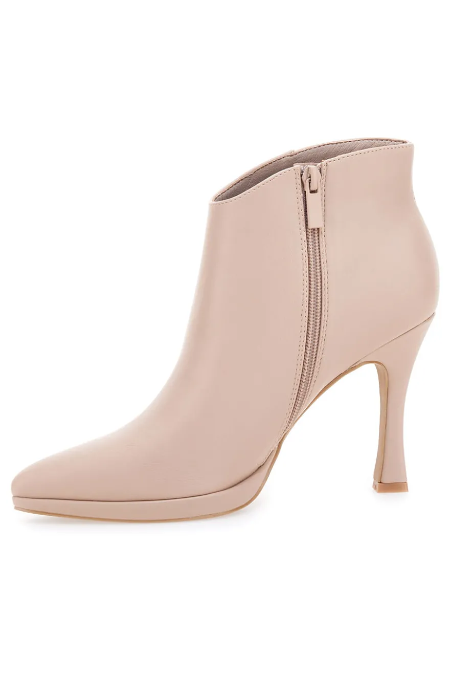 Stivaletti nude con tacco Mon dieu B1929Q20