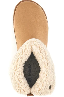 Stivaletti pantofola beige con risvolto in pelo e interno caldo Inblu 23 FX