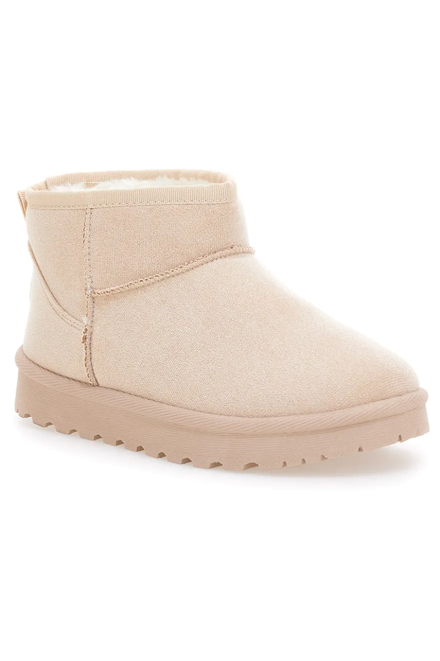 Stivaletti pantofola beige con interno in pelo Pittarello Love PK1699C