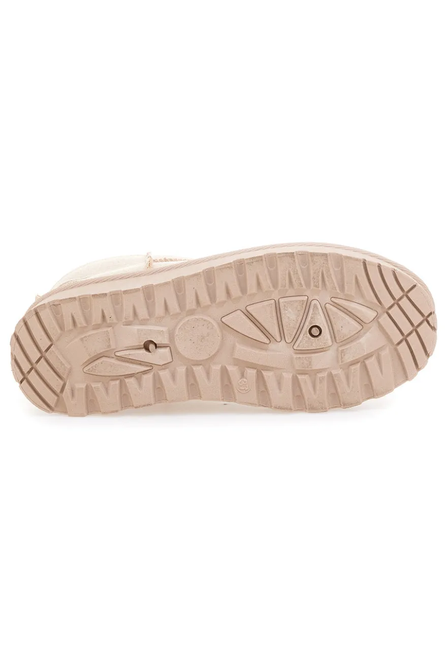 Stivaletti pantofola beige con interno in pelo Pittarello Love PK1699C