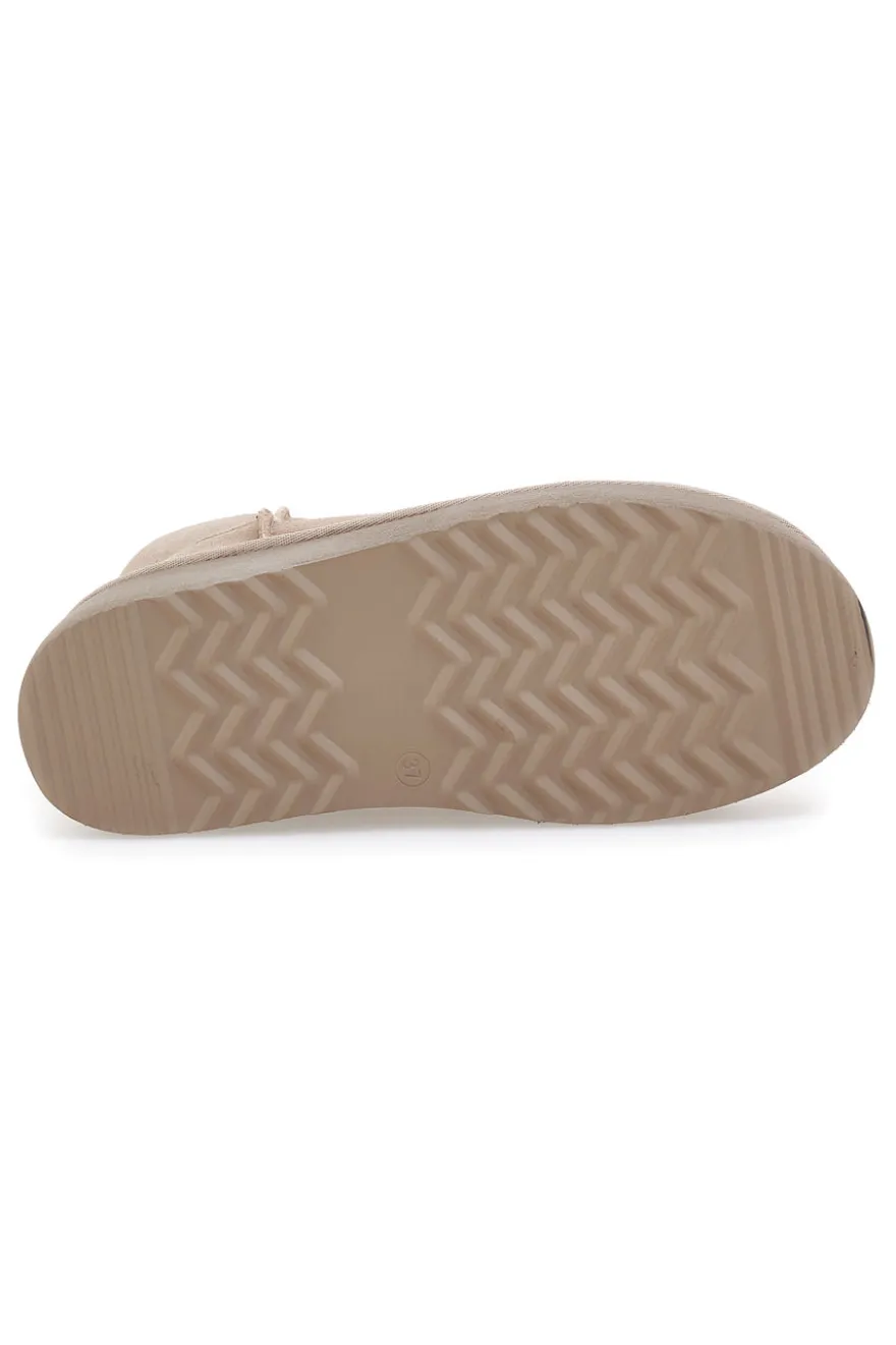 Stivaletti Pantofole beige suola platform e interno con pelo Mon Dieu L1251