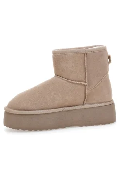 Stivaletti Pantofole beige suola platform e interno con pelo Mon Dieu L1251