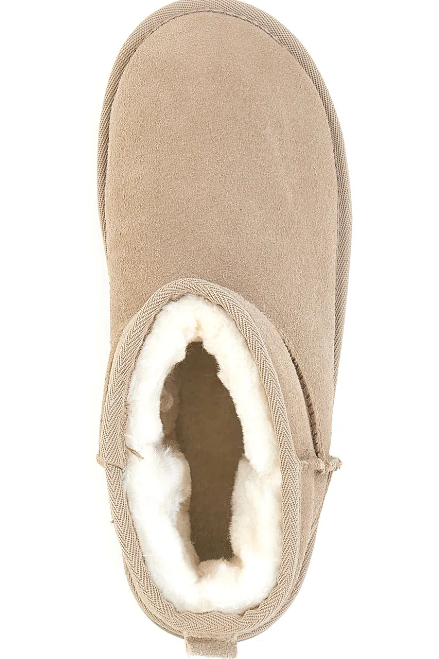 Stivaletti Pantofole beige suola platform e interno con pelo Mon Dieu L1251