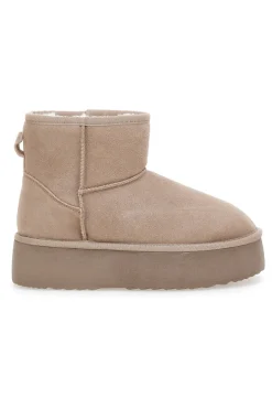 Stivaletti Pantofole beige suola platform e interno con pelo Mon Dieu L1251