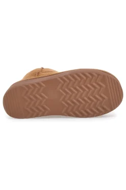 Stivaletti pantofole camel con suola platform e interno in pelo Mon Dieu L1251