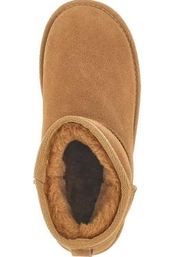 Stivaletti pantofole camel con suola platform e interno in pelo Mon Dieu L1251
