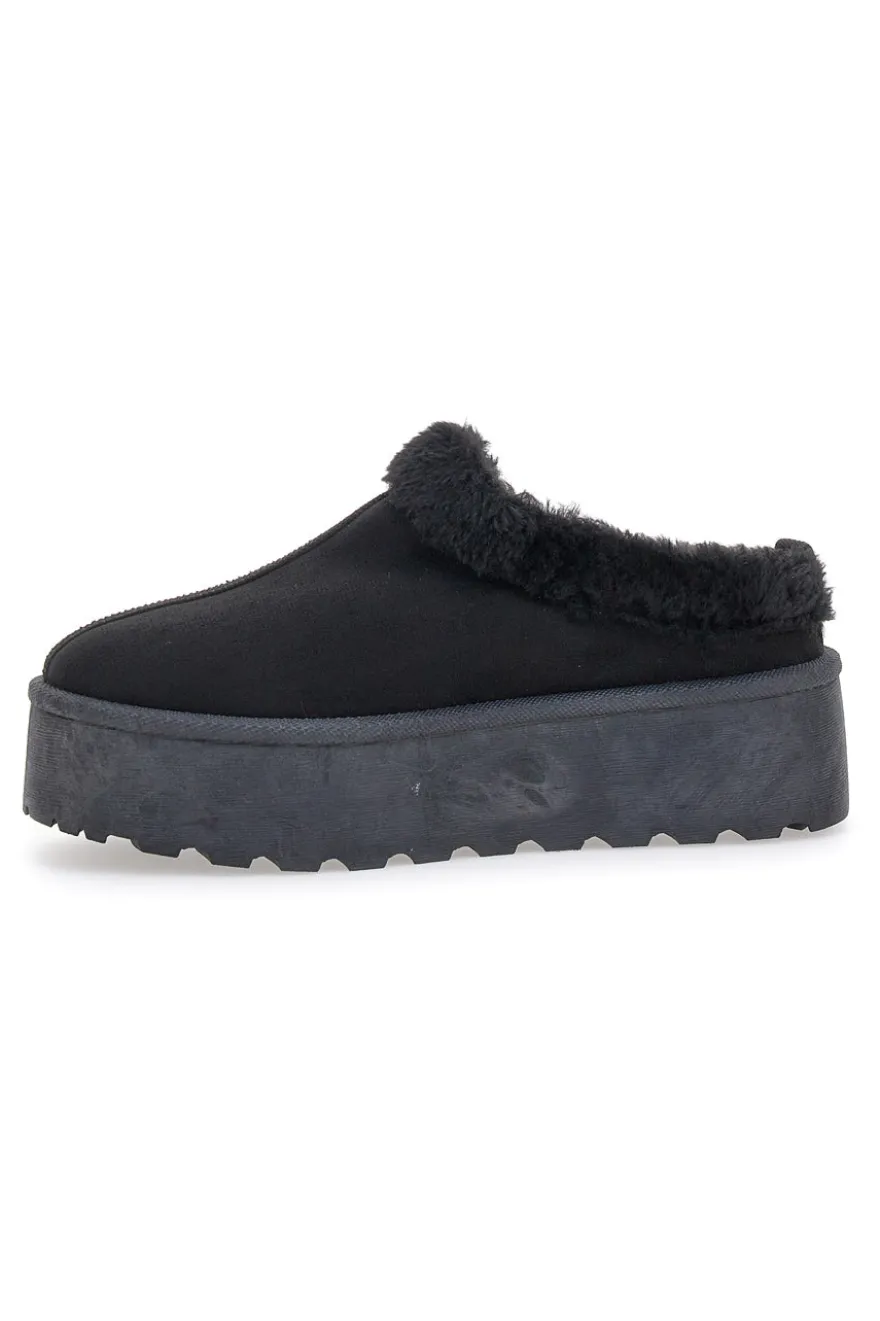 Stivaletti Pantofole con Pelo Nere Pittarello Love 1913