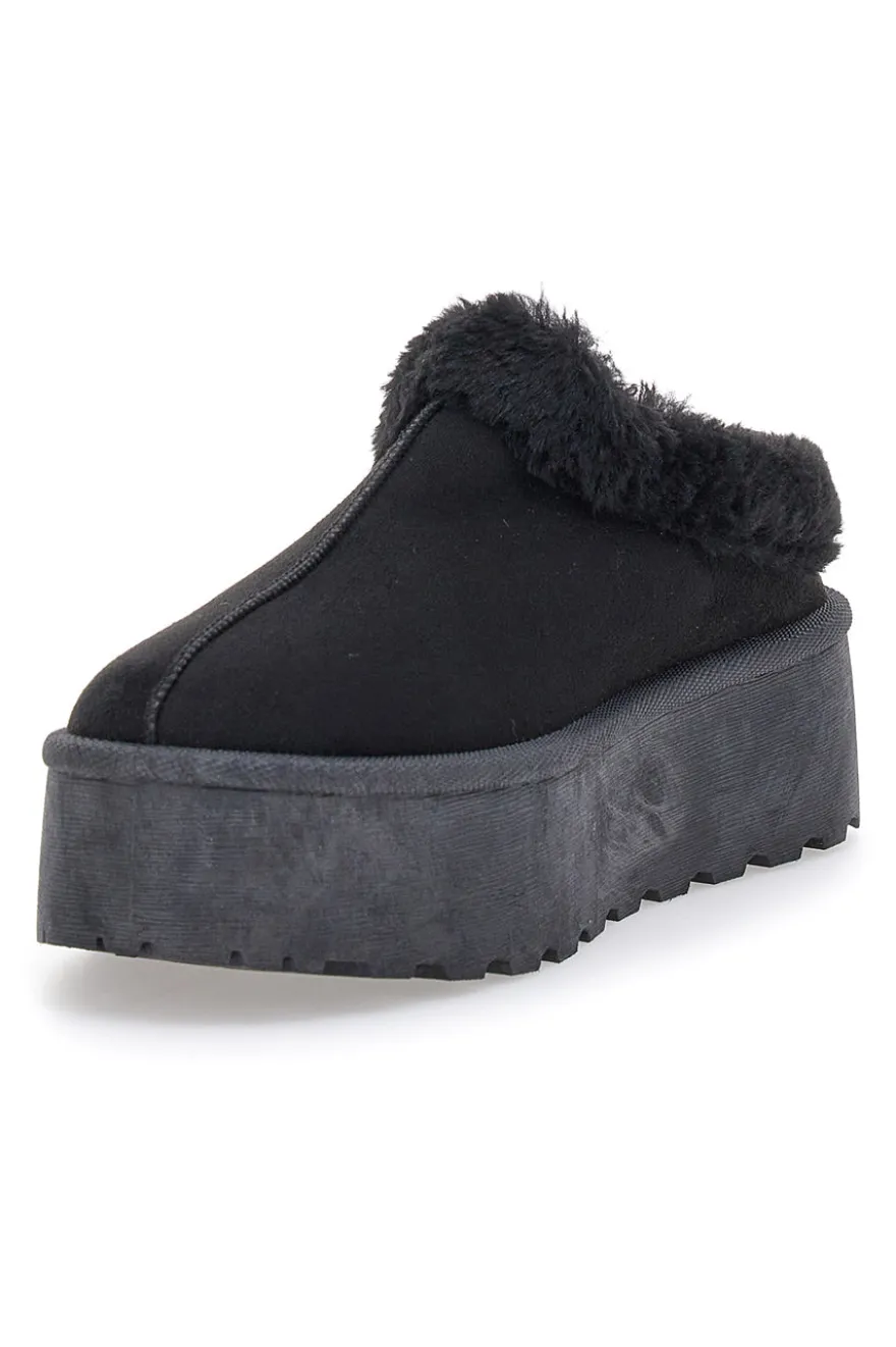 Stivaletti Pantofole con Pelo Nere Pittarello Love 1913