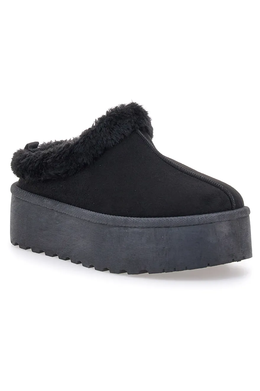 Stivaletti Pantofole con Pelo Nere Pittarello Love 1913