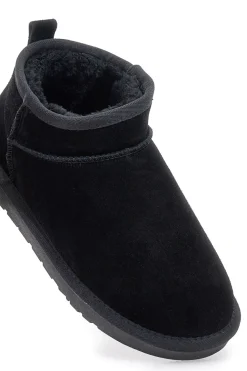 Stivaletti Pantofole neri con pelo effetto scamosciato Mon Dieu L1200
