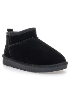 Stivaletti Pantofole neri con pelo effetto scamosciato Mon Dieu L1200