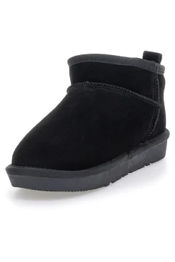 Stivaletti Pantofole neri con pelo effetto scamosciato Mon Dieu L1200