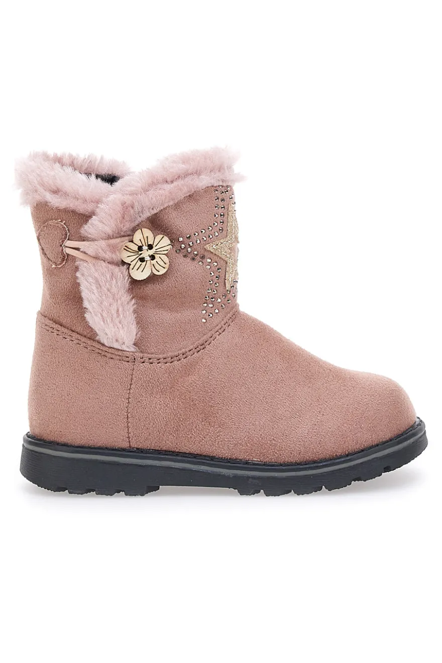 Stivaletti Primi Passi con Pelo Rosa Grazie 14211