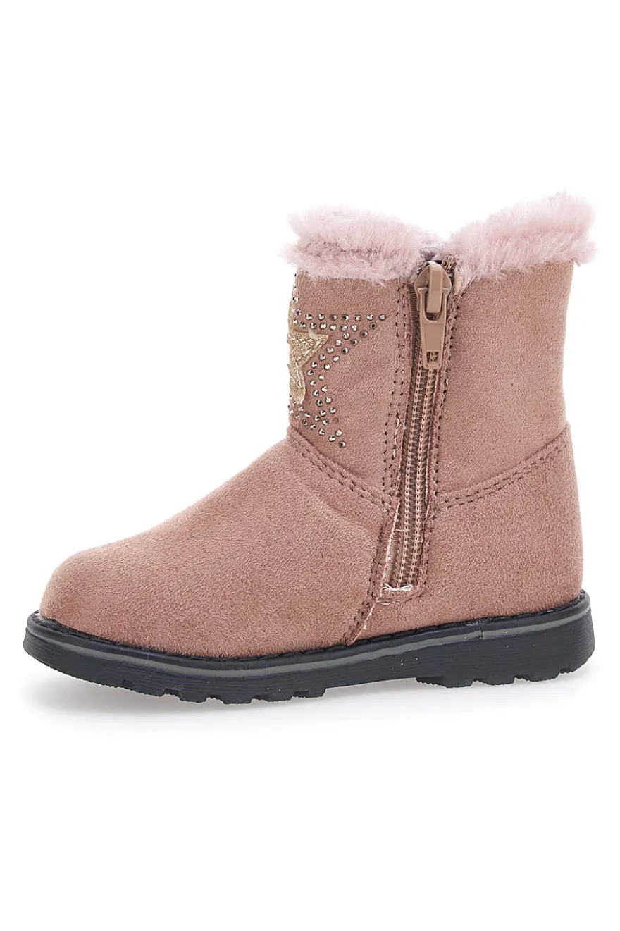 Stivaletti Primi Passi con Pelo Rosa Grazie 14211