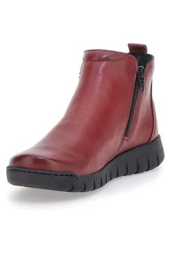 Stivaletti Rossi in Vera Pelle con Cerniere Laterali Plocadi 749007pt