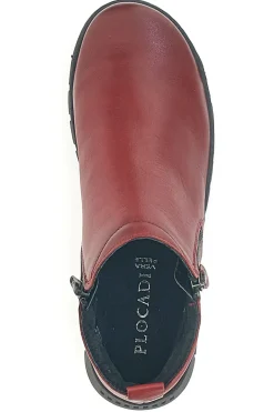 Stivaletti Rossi in Vera Pelle con Cerniere Laterali Plocadi 749007pt