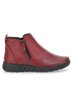 Stivaletti Rossi in Vera Pelle con Cerniere Laterali Plocadi 749007pt