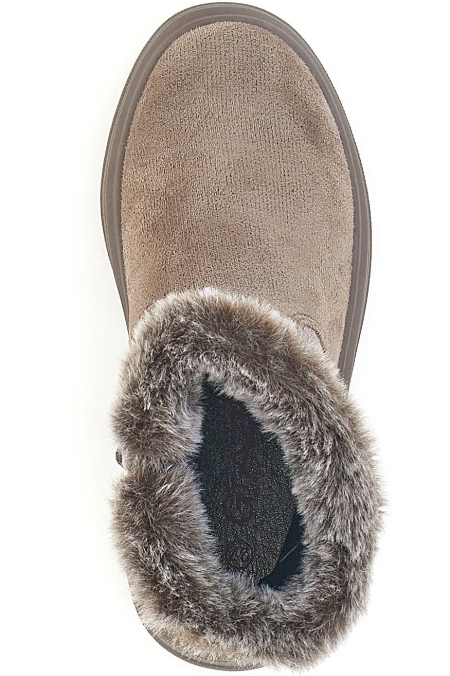 Stivaletti taupe con pelliccia sintetica e glitter Grazia 1625