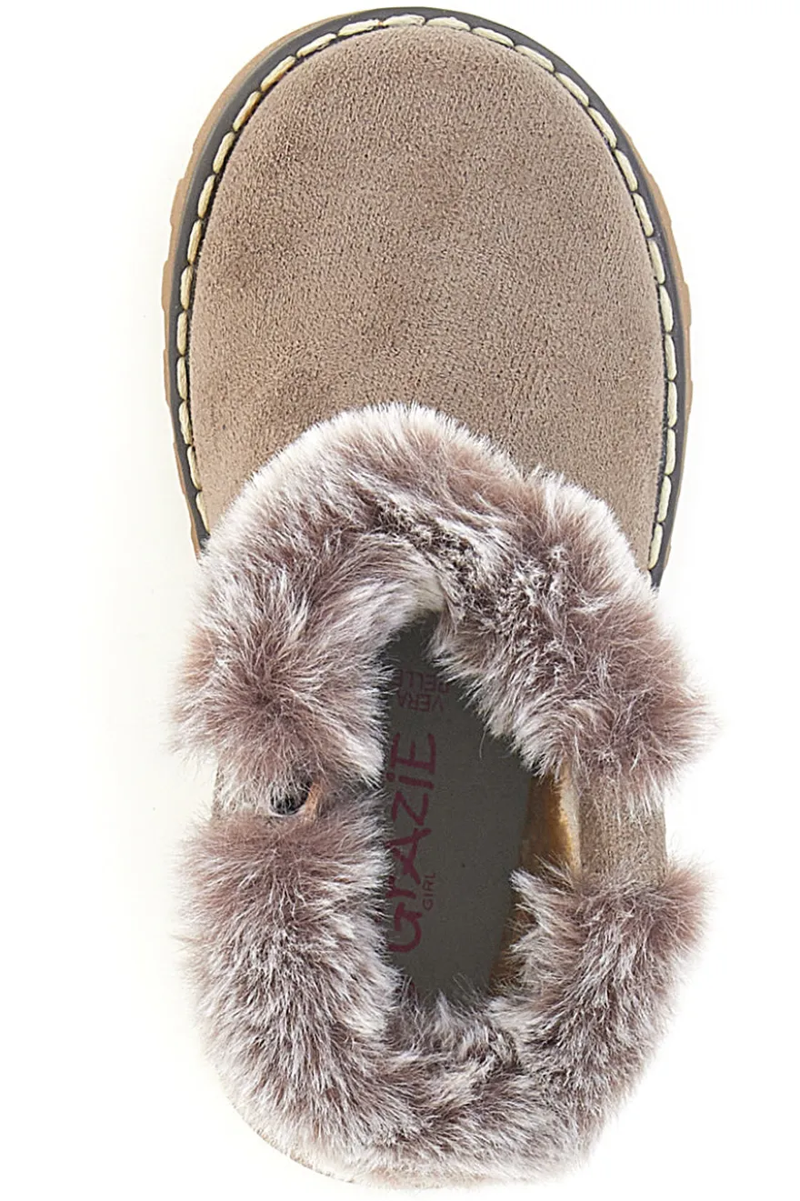 Stivaletti taupe con pelliccia e fantasia animalier Grazie 1526