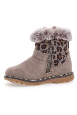 Stivaletti taupe con pelliccia e fantasia animalier Grazie 1526
