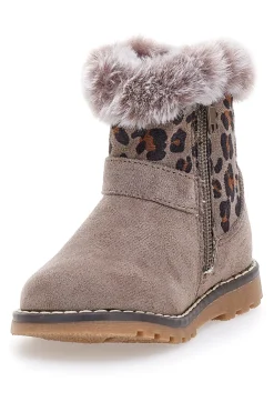 Stivaletti taupe con pelliccia e fantasia animalier Grazie 1526