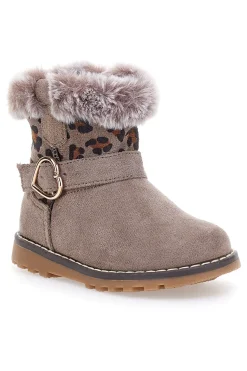Stivaletti taupe con pelliccia e fantasia animalier Grazie 1526