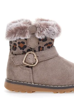 Stivaletti taupe con pelliccia e fantasia animalier Grazie 1526
