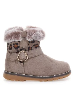 Stivaletti taupe con pelliccia e fantasia animalier Grazie 1526