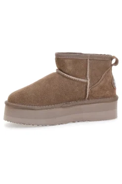 Stivaletti Taupe con Pelo e Tomaia in Pelle MON DIEU WD5002SA