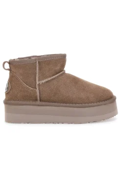 Stivaletti Taupe con Pelo e Tomaia in Pelle MON DIEU WD5002SA