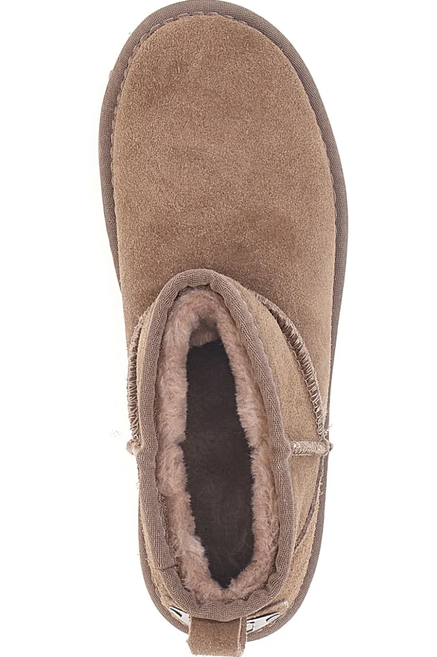 Stivaletti Taupe con Pelo e Tomaia in Pelle MON DIEU WD5002SA