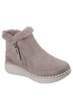Stivaletti taupe in suede con zip e memory foam Skechers Wilshire Blvd Fresh Zip