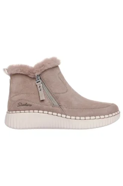 Stivaletti taupe in suede con zip e memory foam Skechers Wilshire Blvd Fresh Zip