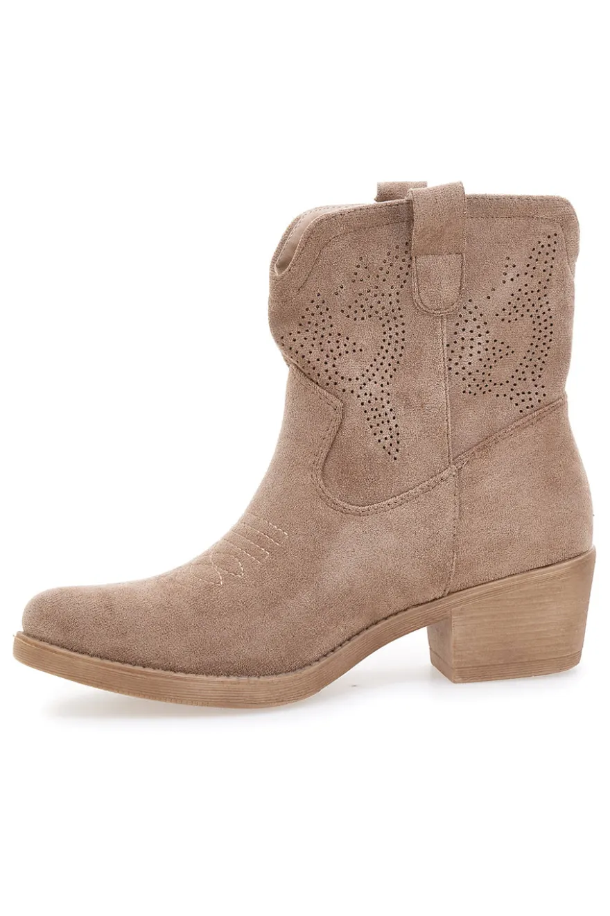 Stivaletti Taxani Beige con Tomaia Liscia CAFÈ COST RQ2204A