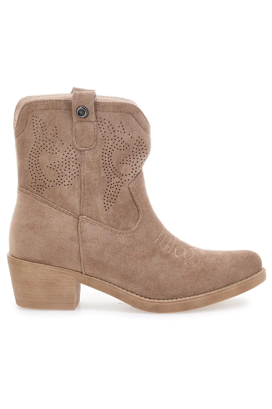 Stivaletti Taxani Beige con Tomaia Liscia CAFÈ COST RQ2204A