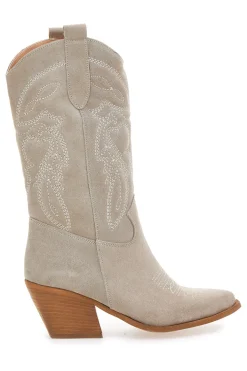 Stivaletti Texani Beige Con Tomaia Ricamata Made in Italy PITTARELLO LOVE TEX901RN