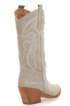 Stivaletti Texani Beige Con Tomaia Ricamata Made in Italy PITTARELLO LOVE TEX901RN