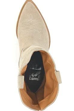 Stivaletti Texani Beige Con Tomaia Ricamata Made in Italy PITTARELLO LOVE TEX901RN