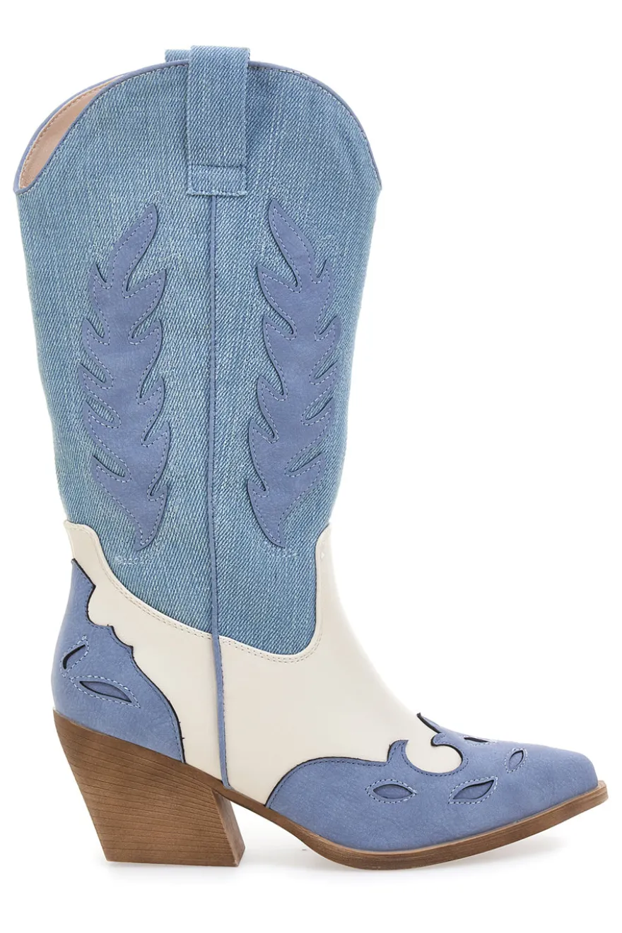 Stivaletti Texani Jeans e Beige Café Cost Q25S6