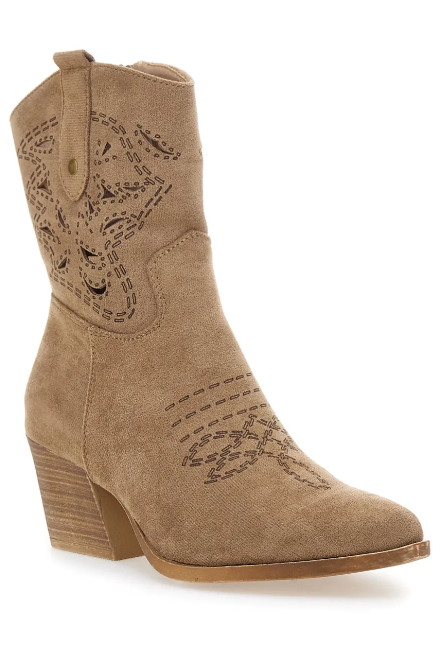 Stivaletti Texani Khaki Con Cerniera Cafè Cost H3W205816