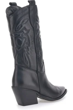 Stivaletti Texani Neri Con Tomaia Ricamata Made in Italy PITTARELLO LOVE TEX901RN