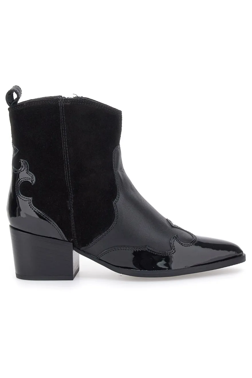 Stivaletti Texani Neri In Vera Pelle PITTARELLO GLAM 54265